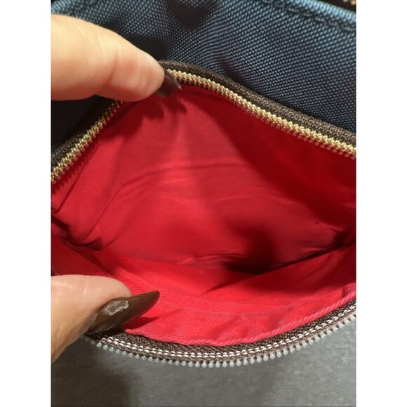 Dooney Bourke Crossbody Handbag "North South Triple Zip" Blue Nylon - Picture 9 of 12